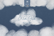Winter Clouds - 10 Watercolor Shapes, a Texture Graphic by Rabbit Heart (Thumbnail 1 of 8)