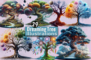 Dreaming tree Sublimation Clipart Bu, an Illustration by SVGArt (Thumbnail 1 of 8)