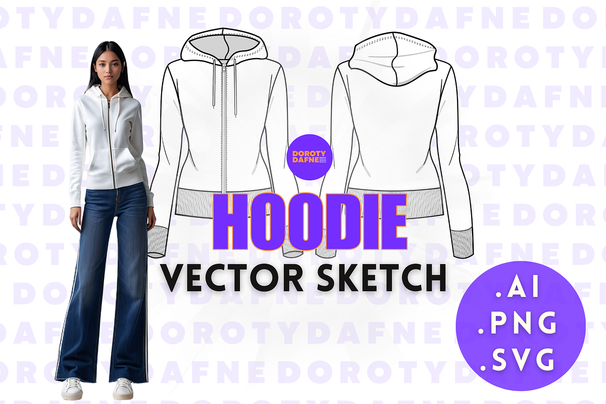 Fitted Hoodie, an Apparel Mockup by Doroty Dafne Designs (Photo 1 of 7)