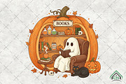 Ghost Pumpkin Book Nook Halloween, an Illustration by Craft Nest (Thumbnail 1 of 6)