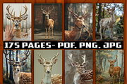 175 Realistic Deer Coloring Pages V3, an Animal Illustration by BrandlyTemplate (Thumbnail 2 of 4)
