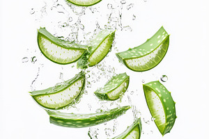 Fresh cut of aloe Vera leaf slices f, a Food & Drink Photo by Pixeness Studio