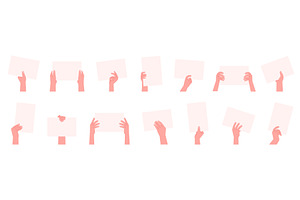 Hands hold paper sheets. Blank, an Illustration by LadadikArt