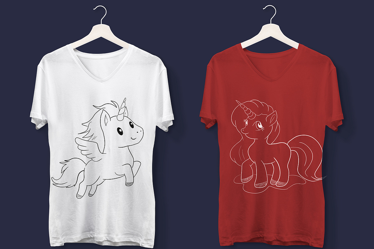 50 Hand Drawn Unicorn T-shirt Design, an Illustration by Character (Photo 11 of 14)