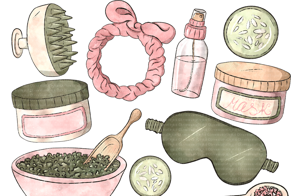 Watercolor Spa Wellness Clipart PNG, a Healthcare Illustration by Lenninator Digital (Photo 7 of 10)