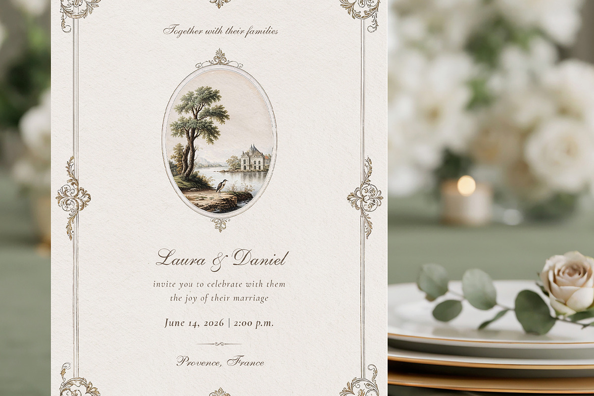 Vintage French Country Invitation, an Invitation Template by by creative paper (Photo 2 of 4)