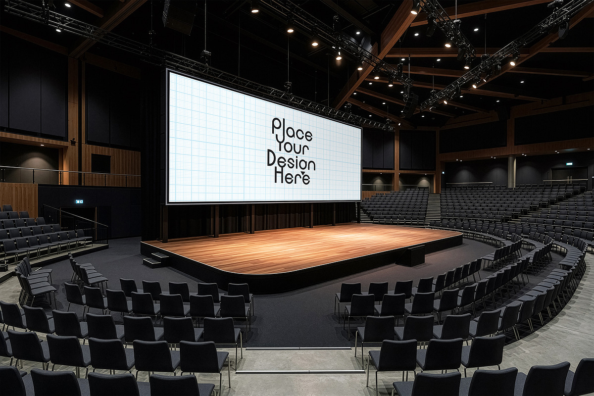 Conference Event Stage Screen Mockup, an Advertising Mockup by smishura (Photo 10 of 10)