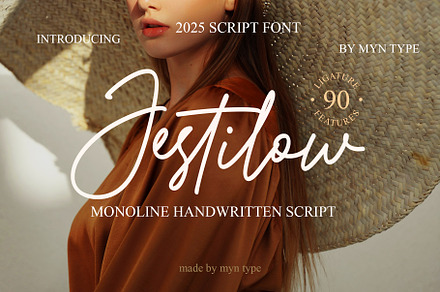 Jestilow - Monoline Handwritten Font, a Script Font by Myn Type