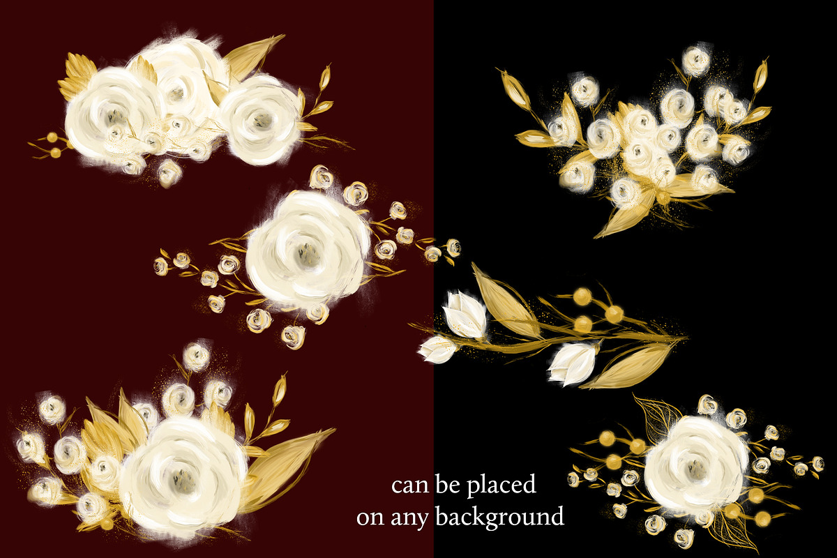 White Wedding Floral Clipart, an Object Graphic by savanamm design (Photo 5 of 8)