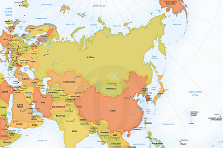 Vector map of continent Asia