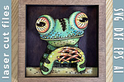 Funny Frog Laser Cut Template DIY, an Object Illustration by Bubert Art (Thumbnail 1 of 6)