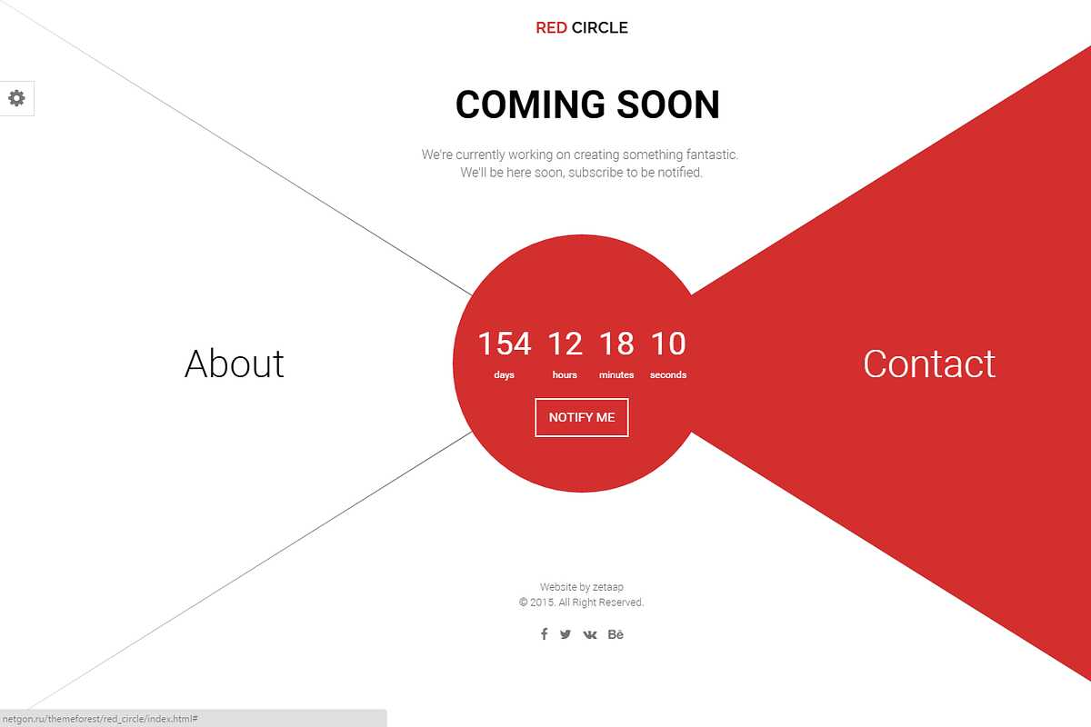 Red Circle - Coming Soon HTML Templ., a HTML Template by NetGon_Tech's Shop (Photo 4 of 6)