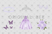 Princess Quinceañera Purple Clipart, an Illustration by BigCakeBee (Thumbnail 3 of 3)