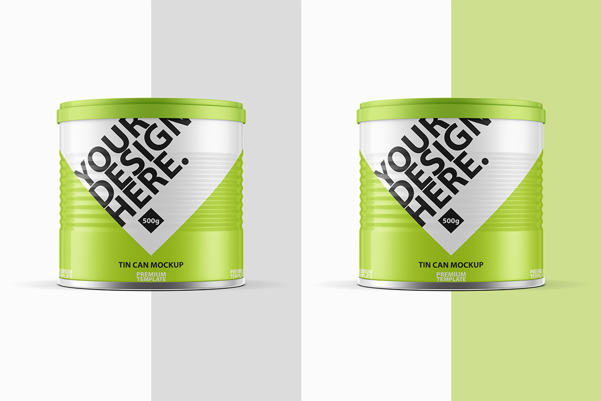 Metal TIN CAN PSD Mockup, a Cups & Container Mockup by GreatFruit (Photo 3 of 6)