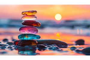A stack of transparent glass pebbles, a Food & Drink Photo by piter.goskov