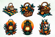 Summer Camping & Hiking Clipart, a Seasonal Illustration by Creative Art (Thumbnail 5 of 8)