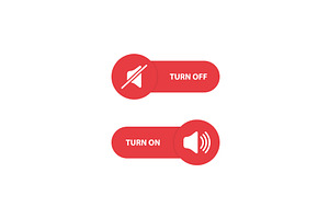 Volume control red buttons, an Object Illustration by Vector Creator