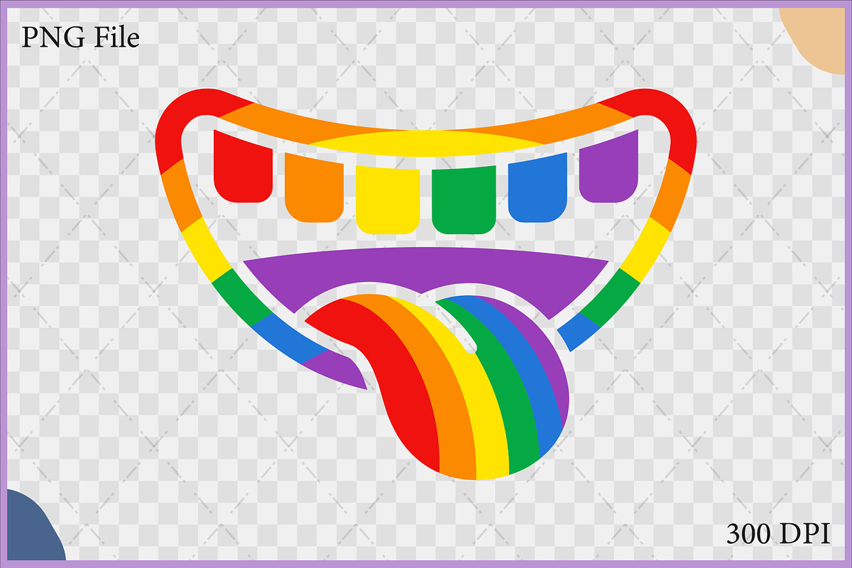Rainbow Mouth Tongue SVG Clipart, a Healthcare Illustration by Gfx Expert Team (Photo 2 of 3)