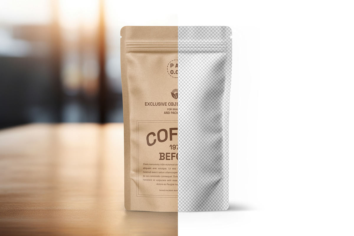 Kraft Pouch Bag Packaging PSD Mockup, a Packaging Mockup by Ram Studio LLC (Photo 3 of 7)