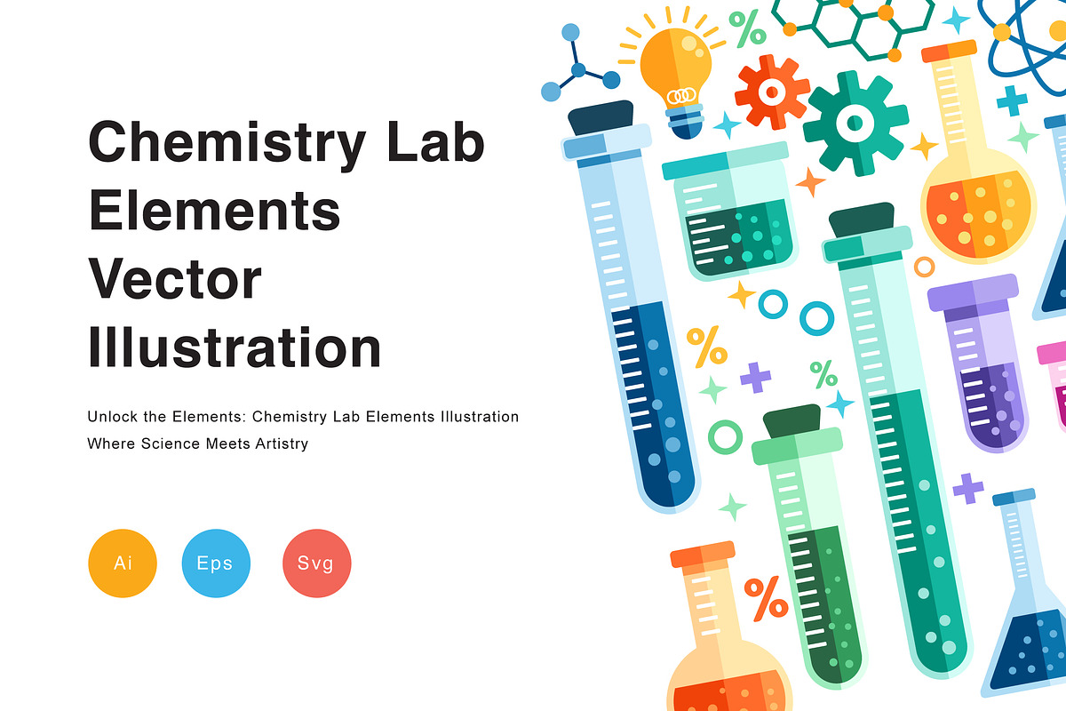Chemistry Lab Elements Illustration, an Education Illustration by KAZ by IanMikraz Studio (Photo 1 of 3)