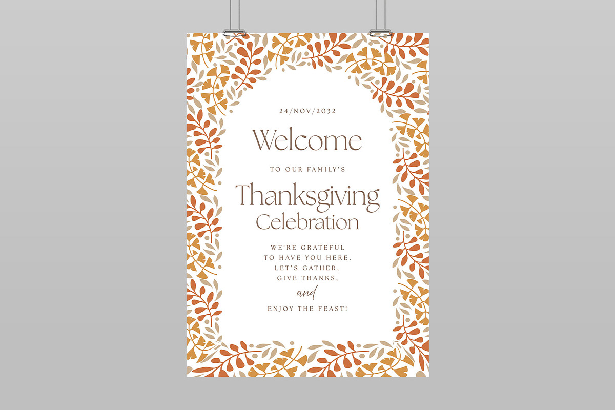 Minimalist Thanksgiving Welcome Sign, a Poster Template by BrandPacks (Photo 3 of 5)