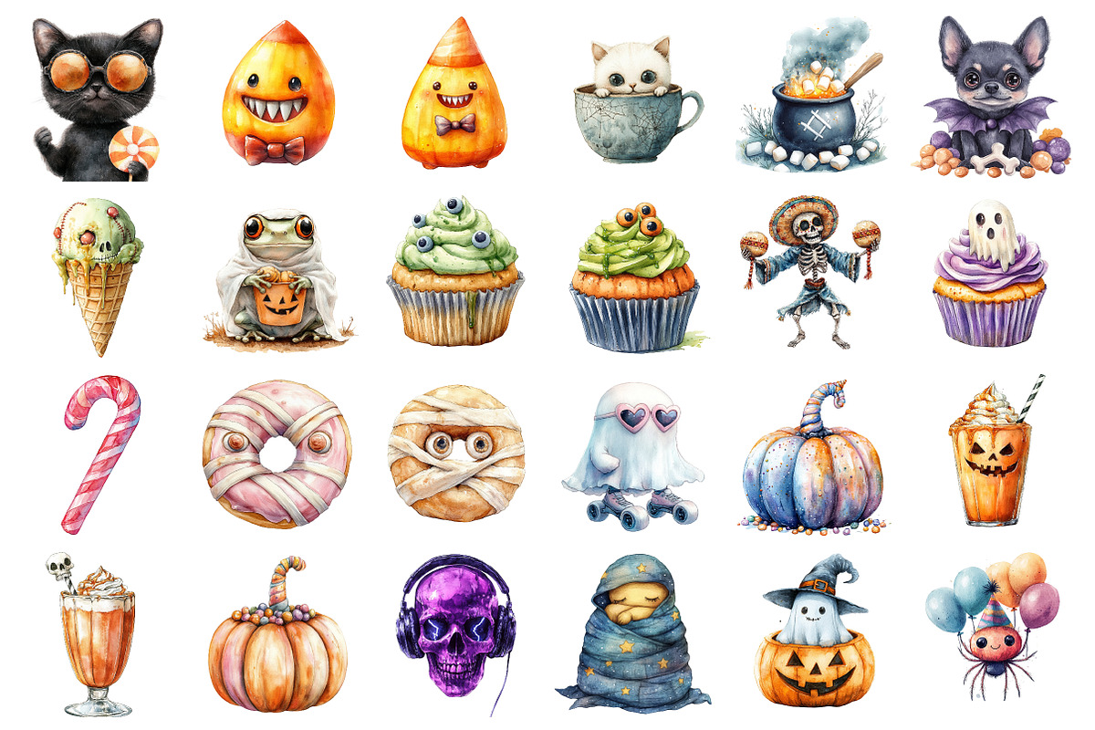 Halloween Sublimation Clipart Design, an Illustration by SinaCreation (Photo 2 of 5)