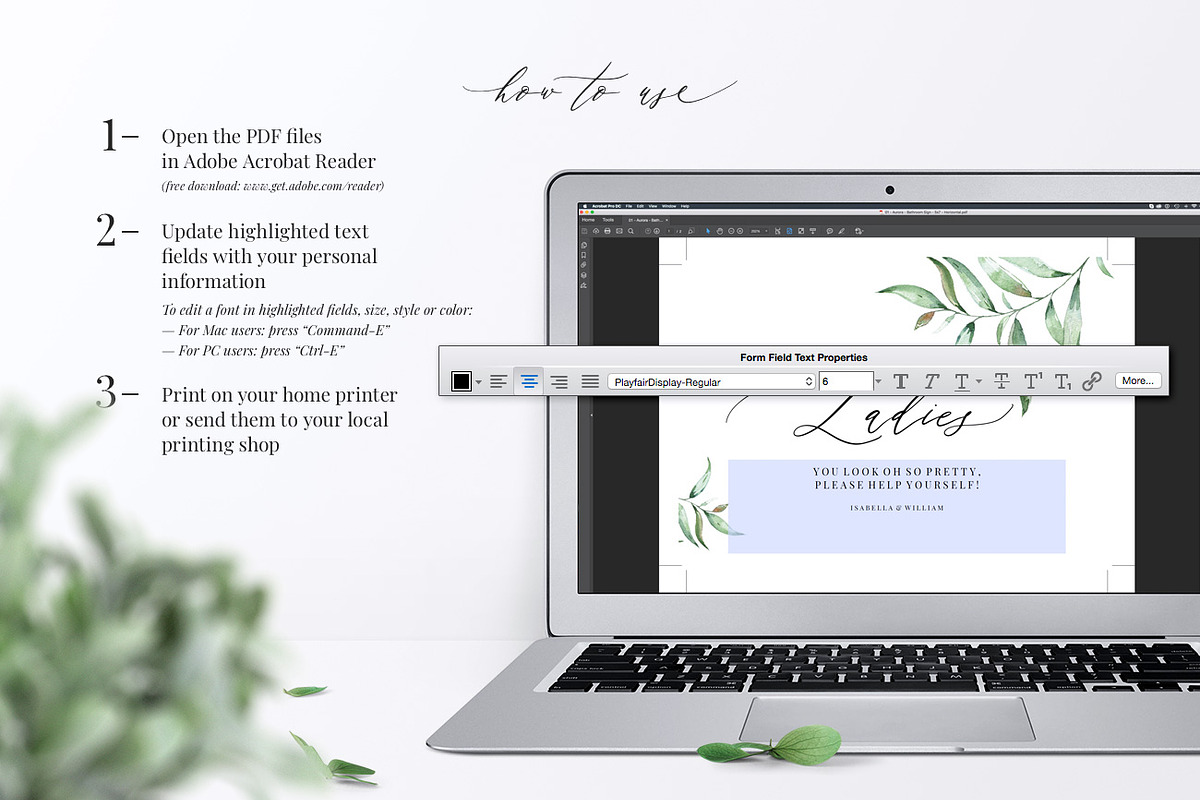 Wedding Bathroom Sign, Aurora, an Invitation Template by Alice Bluefox (Photo 5 of 7)