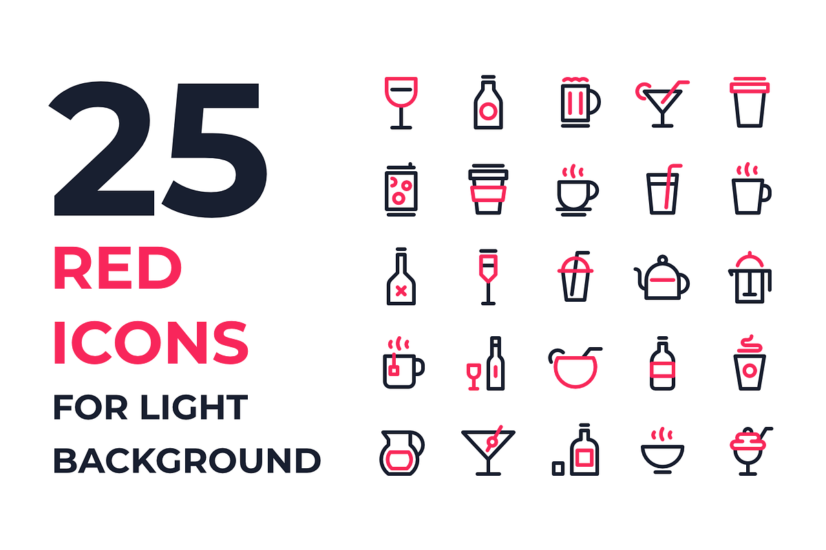 Drink Icons, an Outline Icon by Ruslan Babkin (Photo 2 of 11)
