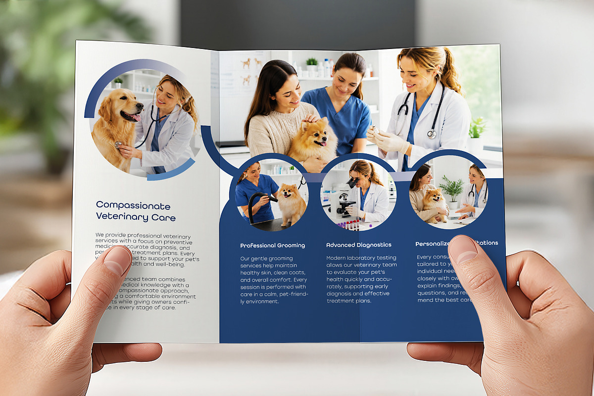 Veterinary Clinic Trifold Brochure, a Brochure Template by WheelieMonkey (Photo 3 of 3)