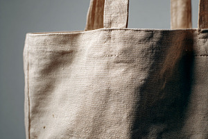 Natural Linen Tote Bag with Leather, a Beauty & Fashion Photo by shahsoft