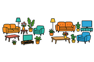 Living room furniture design ideas, an Object Illustration by ZinetroN