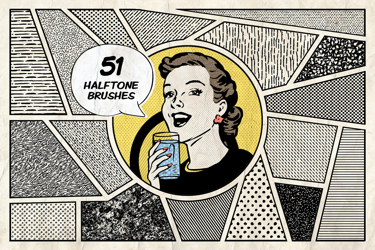 Marvelous Vintage Comics Bundle, a Brushes & More by pixelbuddha.net (Photo 6 of 13)