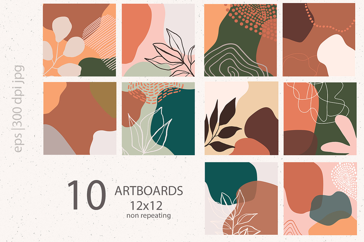 Abstract Botanical Patterns, a Pattern Graphic by Sweet Fig (Photo 3 of 9)