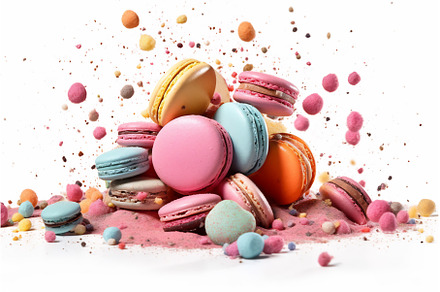 Multicolored French macarons in a, a Food & Drink Photo by Beautiful things