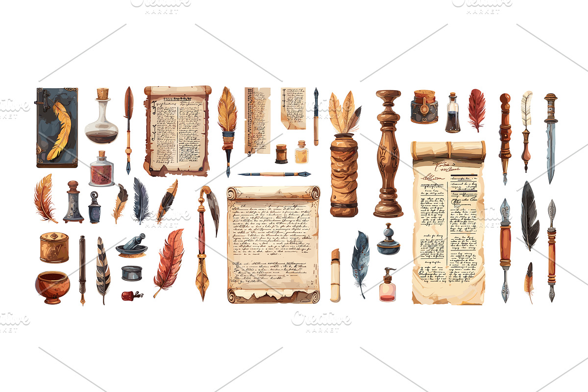 Calligraphy lettering accessories, a Texture Illustration by Onyx