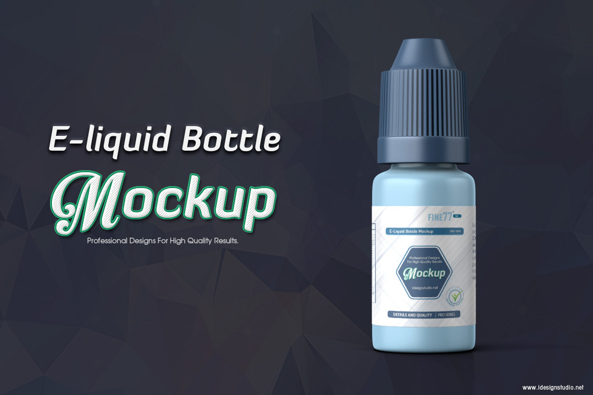 E-liquid Bottle Mockup, a Packaging Mockup by idesignstudio (Photo 1 of 6)