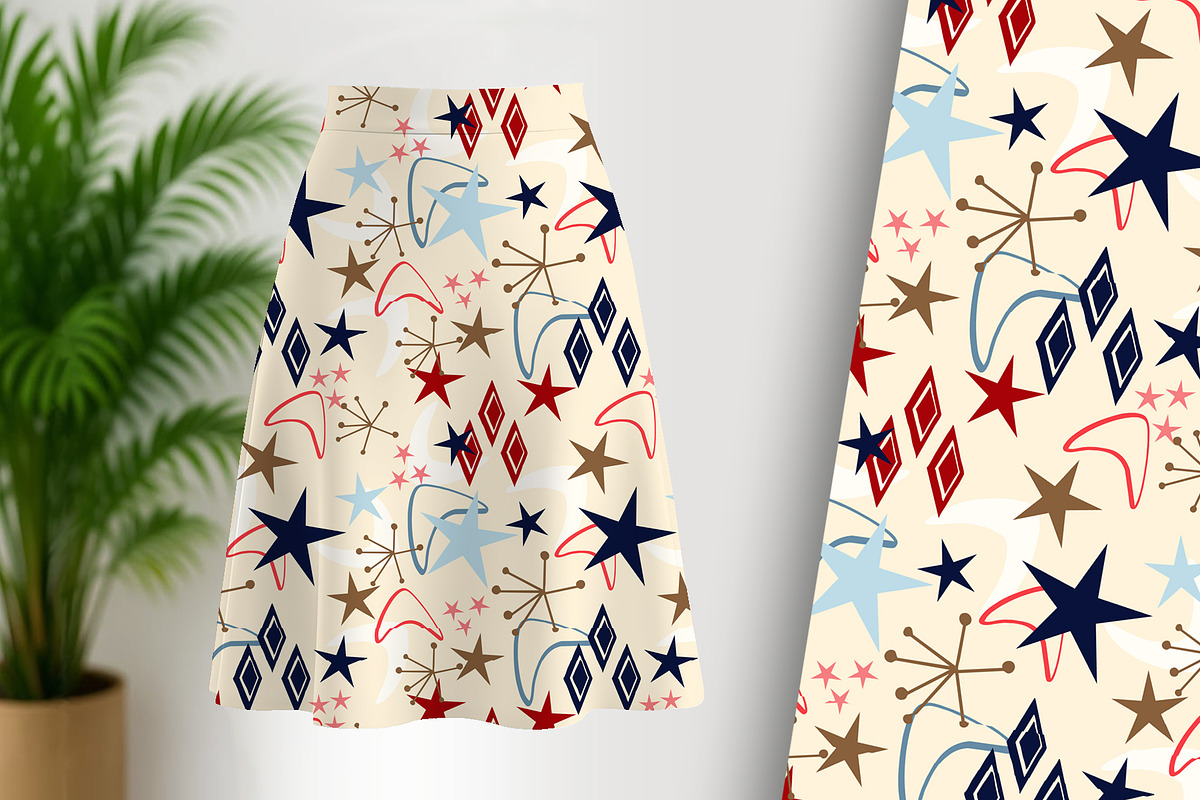 Retro Americana Star Burst Seamless, a Pattern Graphic by Sharon Schwalbe (Photo 2 of 6)