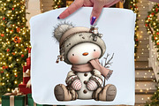 Whimsical Patchwork Snowman Clipart, an Illustration by Craft Nest (Thumbnail 5 of 9)