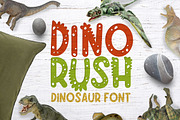 Dino rush - Dinosaur font, a Font by arausidp (Thumbnail 1 of 8)