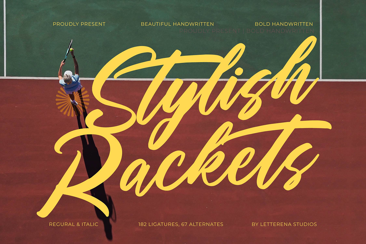 Stylish Rackets - Beautiful Handwrit, a Script Font by Letterena Studios Script (Photo 1 of 15)