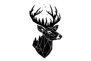 Deer Antler Silhouette Bundle, an Object Illustration by yasushie (Thumbnail 6 of 31)