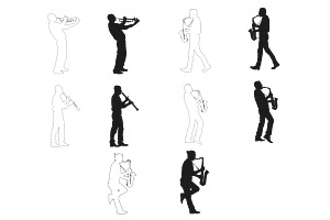 Musical Musician Figure Poses Set 1