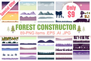 Forest Background Constructor, a Background Graphic by 2dvillShop (Thumbnail 1 of 3)