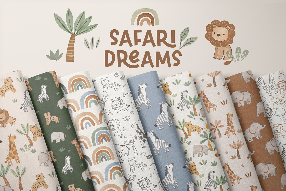 Safari Dreams – Kids Safari Seamless, a Pattern Graphic by Point and Poem (Photo 9 of 14)