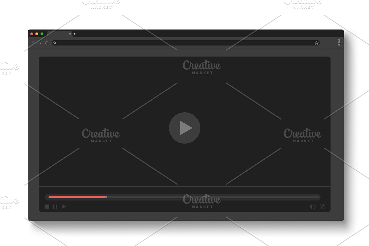 Browser with video player screen, a Technology Illustration by art PVP - market