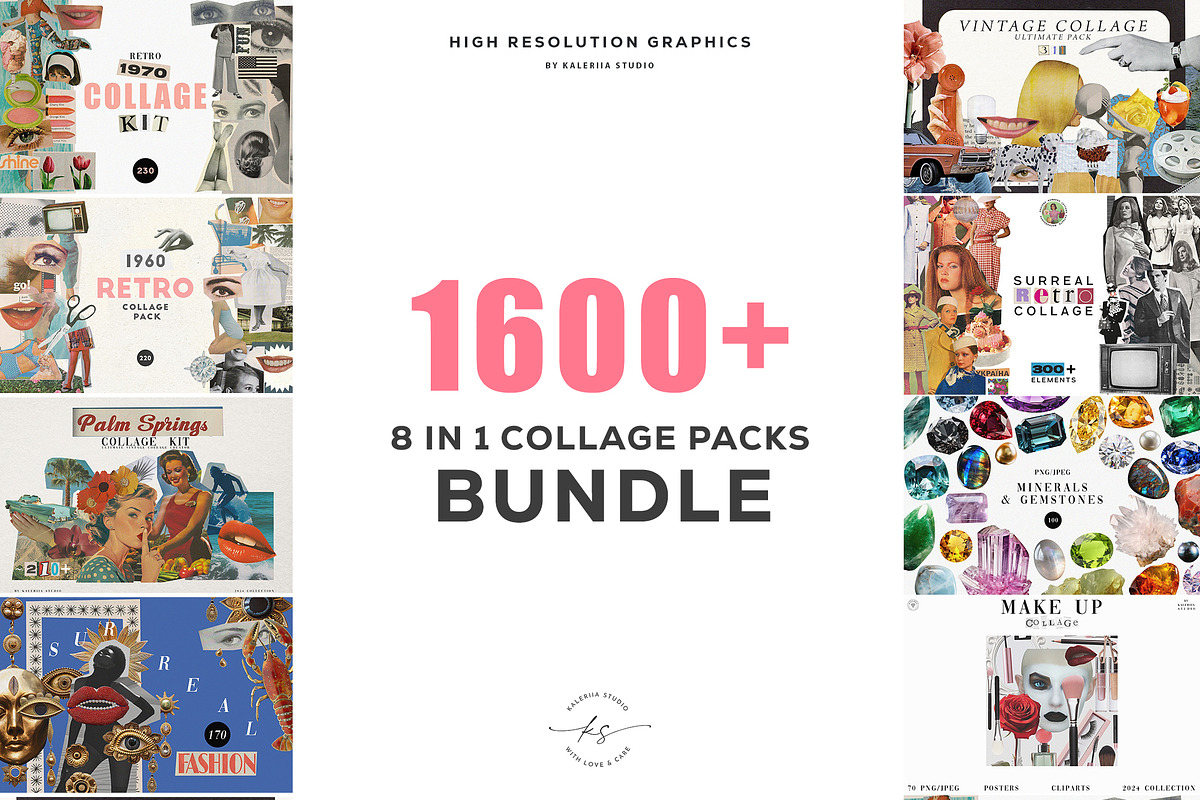 MEGA Vintage Collage Bundle, an Object Graphic by Kaleriia (Photo 1 of 9)