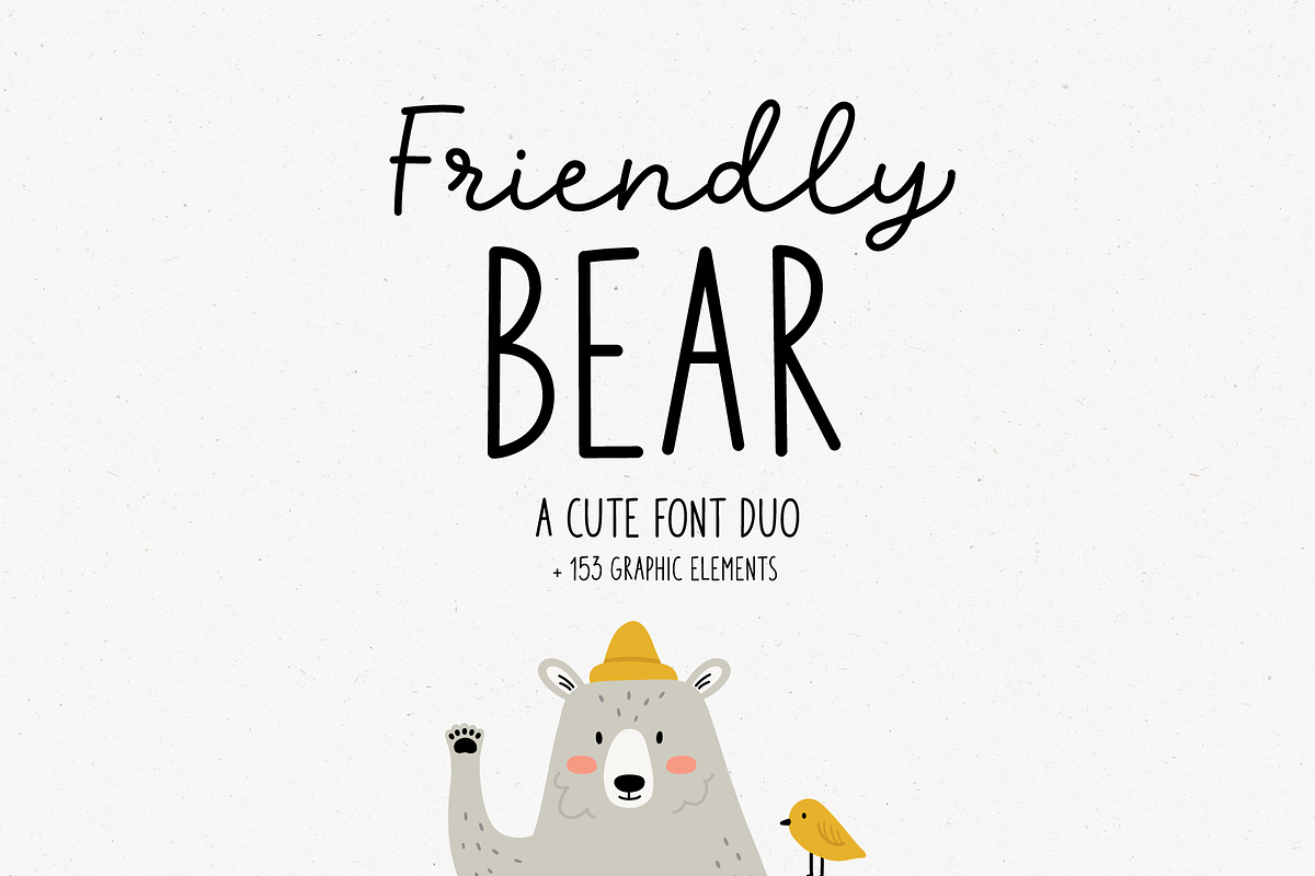 Friendly bear | Font duo, a Script Font by AngelinaKovel (Photo 1 of 15)