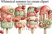 Whimsical summer ice cream clipart, an Illustration by Designworld (Thumbnail 1 of 5)