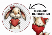 Cute Valentine Forest Animals Clipar, an Illustration by Libby Wishes (Thumbnail 3 of 7)