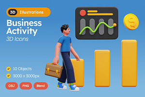 Business Activity 3D Illustrations, a Characters & Person 3D Model by Rakata Studio